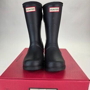 Hunter Original Adjustable Black Rubber Rain Boot Women's 6 NWT in box